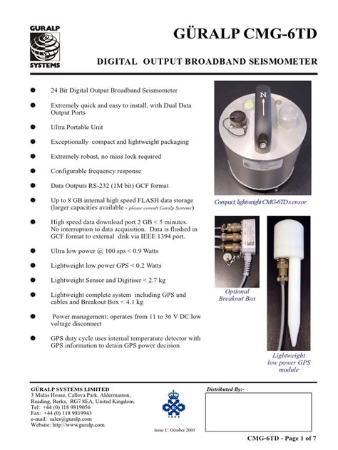 6td Broadband Seismometer Pdf Electrical Connector Usb