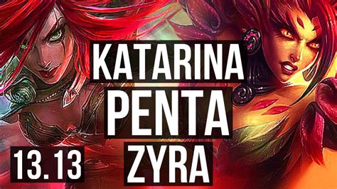 Katarina Vs Zyra Mid Penta 1 3m Mastery 300 Games Na Master