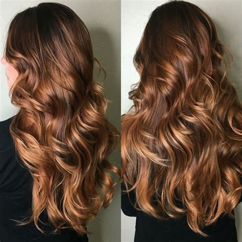 Balayage Caramel Et M Ches Caramel Sur Cheveux Bruns Et Ch Tains