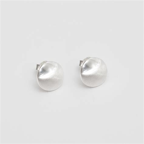 Simply Silver Sterling Silver 925 Brushed Stud Earrings Jewellery