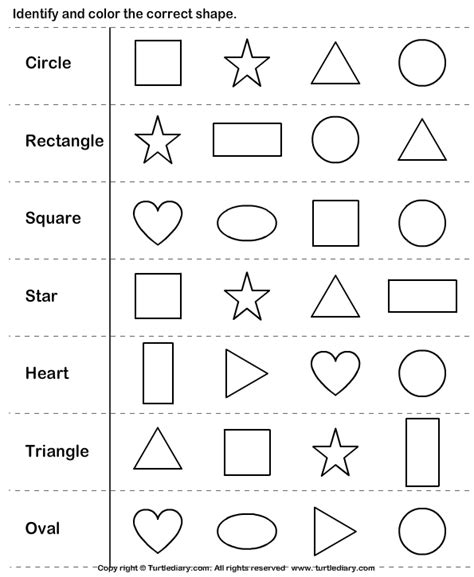 Free Printable Identifying Shapes Worksheets