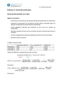 Práctica L5 valoración ácido base Ejercicios de Química Docsity