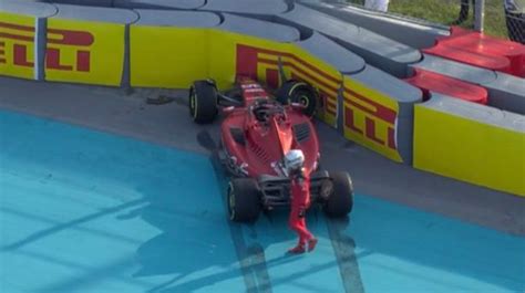 Charles Leclerc Smashes Into Barrier In Miami Gp Practice As Slippery Track Wreaks Havoc