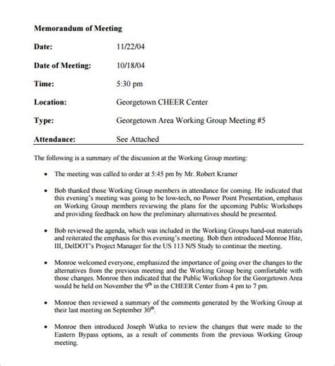 meeting memo templates   ms word