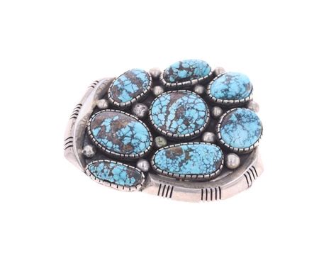 Navajo C Draper No 8 Spiderweb Turquoise Buckle