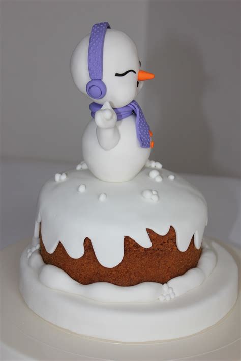 Tres De Azúcar Tarta Fondant Muñeco De Nieve