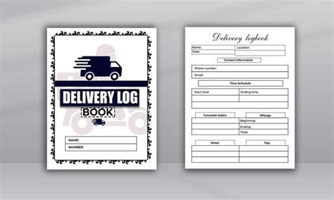 Premium PSD Flat Delivery Driver Logbook Kdp Interior Template