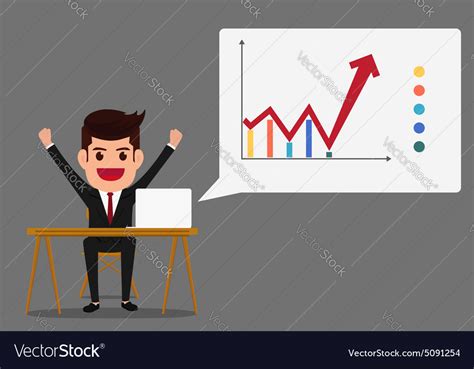 Successful Business Growth Chart Royalty Free Vector Image