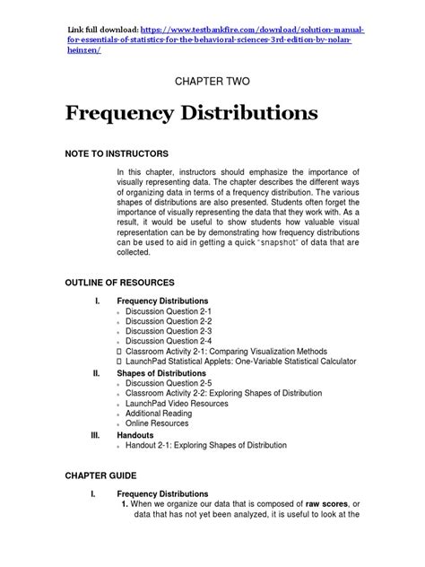 Solution Manual For Essentials Of Statistics For The Behavioral