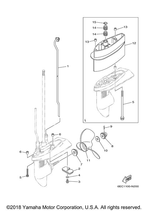 Yamaha Outboard Parts By HP 6 F6SMHA 0118 LOWER CASING DRIVE 2