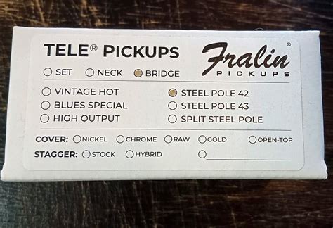 Lindy Fralin Steel Pole Telecaster Bridge Pickup Bright Reverb