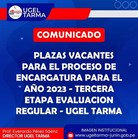 Comunicado Plazas Vacantes Para El Proceso De Encargatura Para El A O