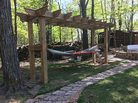 How To Build A Diy Pergola Hammock Stand Outdoor Projector Off