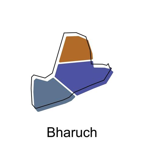 Map Of Bharuch Vector Design Template National Borders And Important