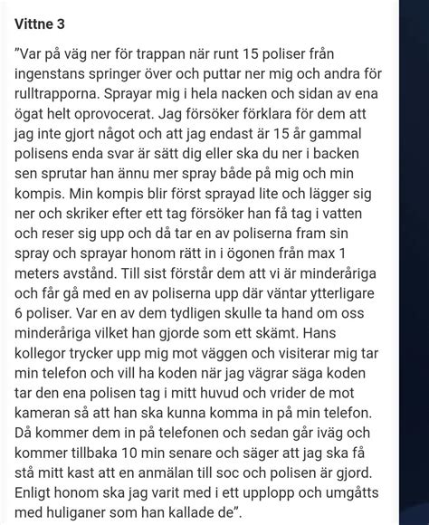 Vittnesmål Om Polisen Efter Derbyt R Sweden