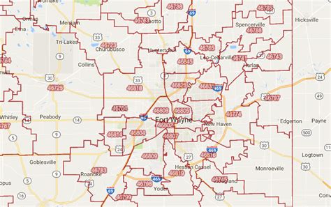 Fort Wayne Zip Code Map Printable