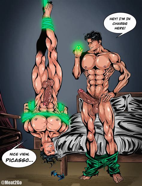 Rule 34 2boys Batman Series Bondage Boner Bound Dc Dc Comics Dialogue Dick Grayson Erect