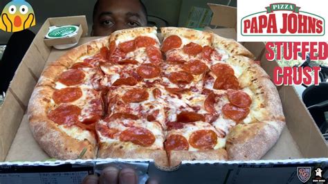 Papa John S EPIC STUFFED CRUST PIZZA Review YouTube