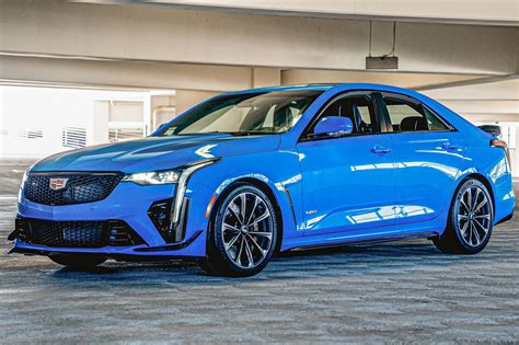 Electric Blue 2022 Cadillac CT4 V Blackwing Is Barely Driven And Highly