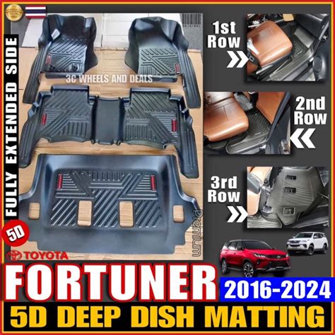 TOYOTA FORTUNER 2016 2024 5D DEEP DISH MATTING Fully Extended Side