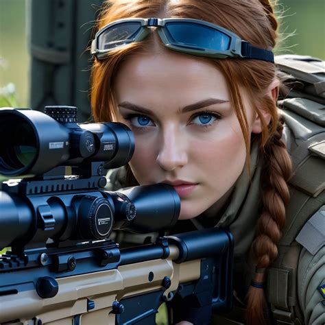 Young female military sniper by Heather Indreland - Playground