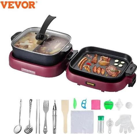 Vevor In Elektrische Hot Pot Bbq Grill W Multifunctionele Pan Bol