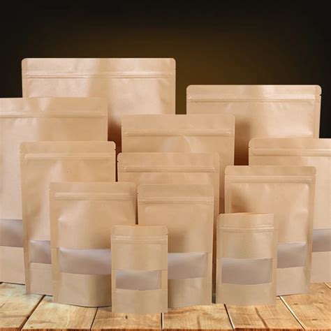 Bolsa de papel Kraft con cierre hermético para alimentos secos bolsa