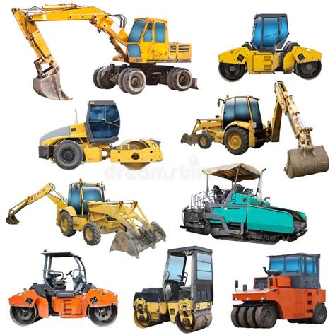 Set of Construction Machinery Stock Illustration - Illustration of ...