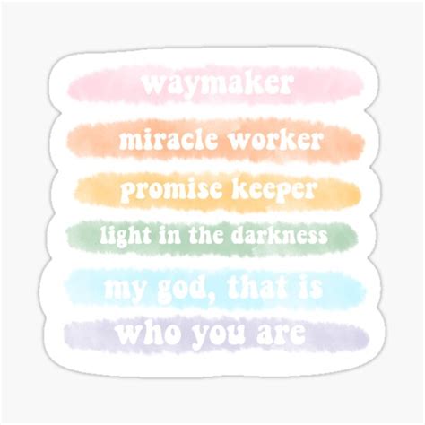 "waymaker lyrics" Sticker for Sale by elliebass | Redbubble