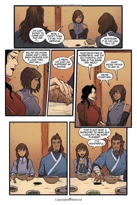 Nickalive Preview Pages From First Legend Of Korra Comic Show Korra And Asamis First Kiss As