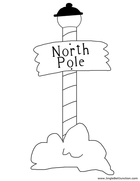 North Pole Sign Coloring Page