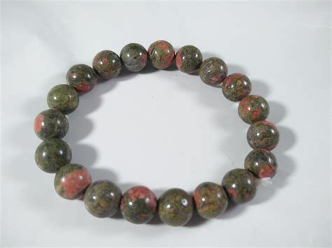 Unakite Beaded Bracelet Stretch Elastic Size 8 Mm Etsy