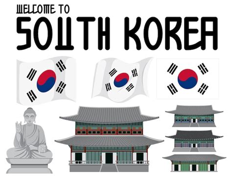 Free Vector Welcome To South Korea Text With Traditional Korean Mask