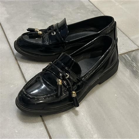 Black Loafers Patent leather great for the... - Depop