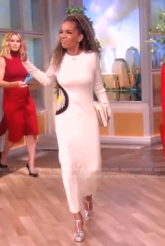 WornOnTV Sunnys White Crochet Side Detail Dress On The View Sunny