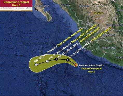 Se forma depresión tropical frente a costas de Colima y Jalisco José