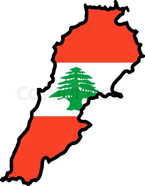 Map In Colors Of Lebanon Stock Vector Colourbox