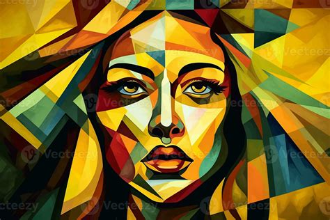 Portrait Of A Girl A Grunge Painting Art Low Poly 24032966 Stock