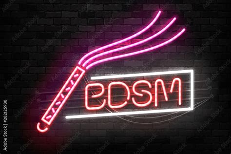 Vector Realistic Isolated Neon Sign Of Bdsm Logo For Template Decoration And Layout Covering On