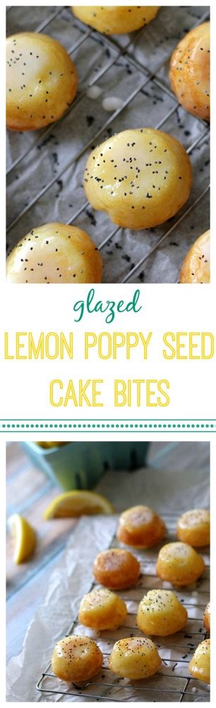 Lemon Poppy Seed Glazed Cake Bites