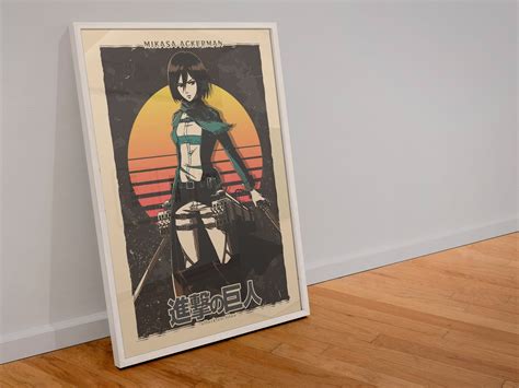 Mikasa Ackerman Posterattack On Titan Postershingeki No Etsy Wall