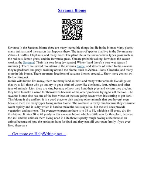 Savanna Biome | PDF