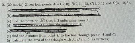 Solved 2 20 Marks Given Four Points