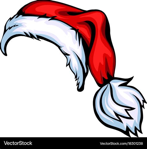 Cartoon santa hat isolated on white Royalty Free Vector