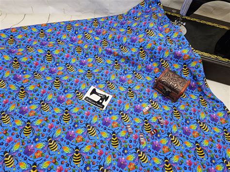 Rainbow Bees Rainbow Fabric Bright Fabric Cotton Elastane Cotton