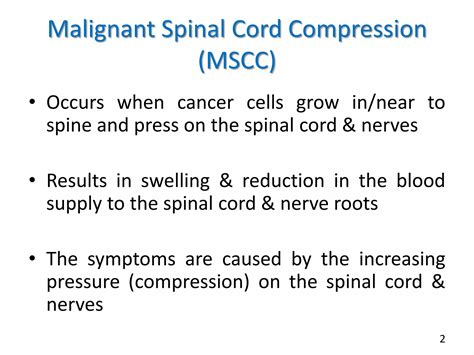Management of malignant spinal cord compression | PPTX