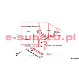 SUBARU FORESTER SJ 12 18 WZMOCNIENIE CZOŁOWE PAS PRZEDNI 53029SG0009P