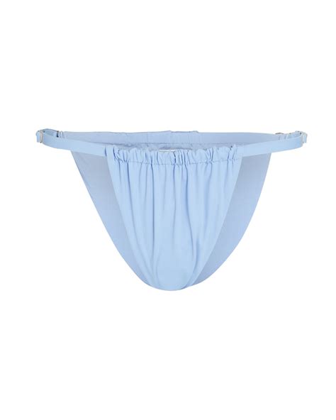 Buy Weworewhat Ruched String Bikini Bottoms Light Blue At Off