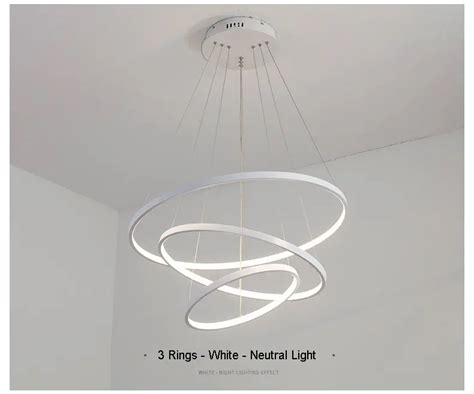 Tomax Rings Modern Simple Led Pendant Light For Dining Room Remote