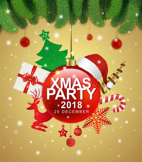 Premium Vector | Christmas party banner design template